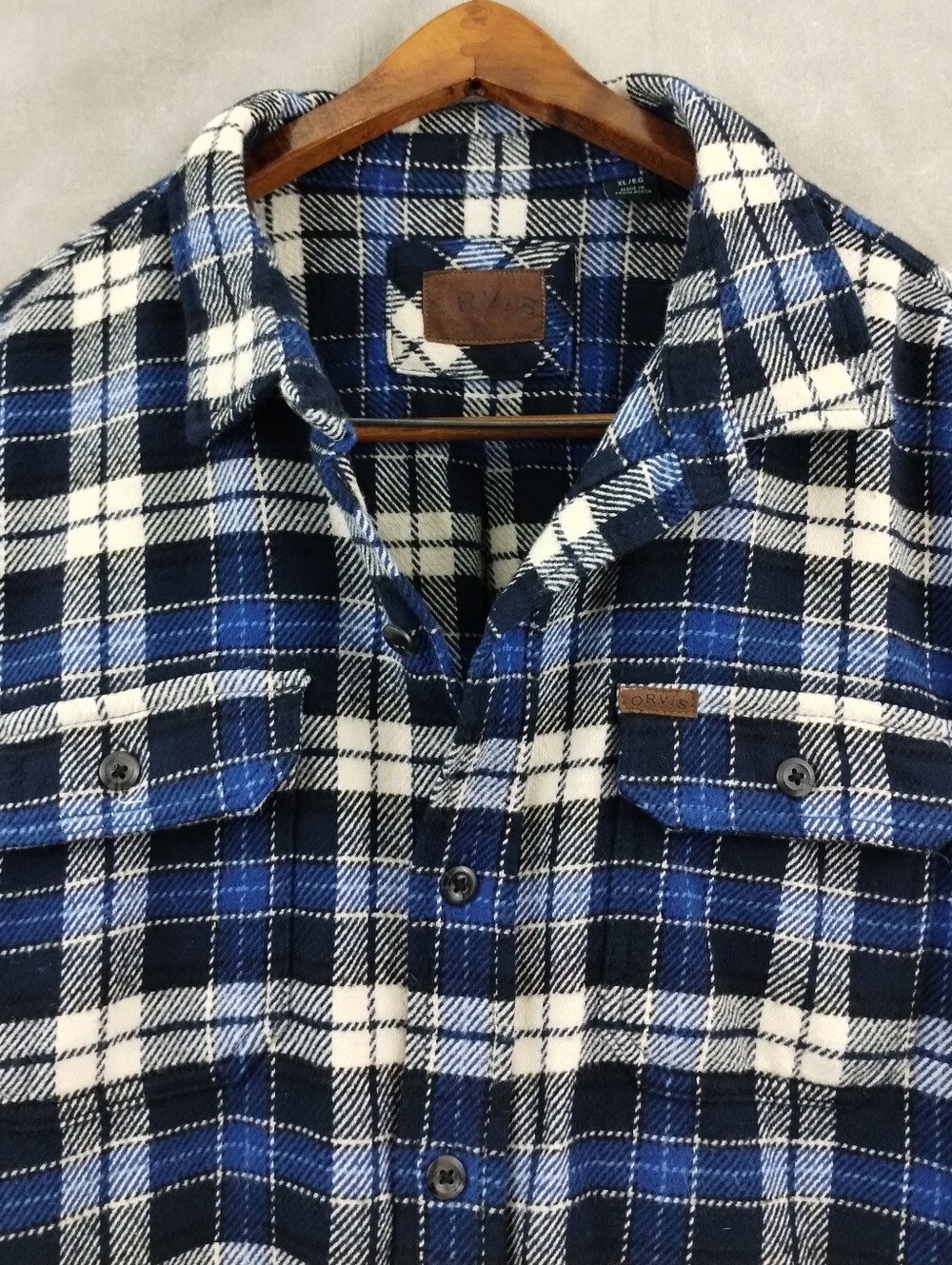 Orvis Mens Heavy Cotton Flannel Shirt Jacket Size XL
